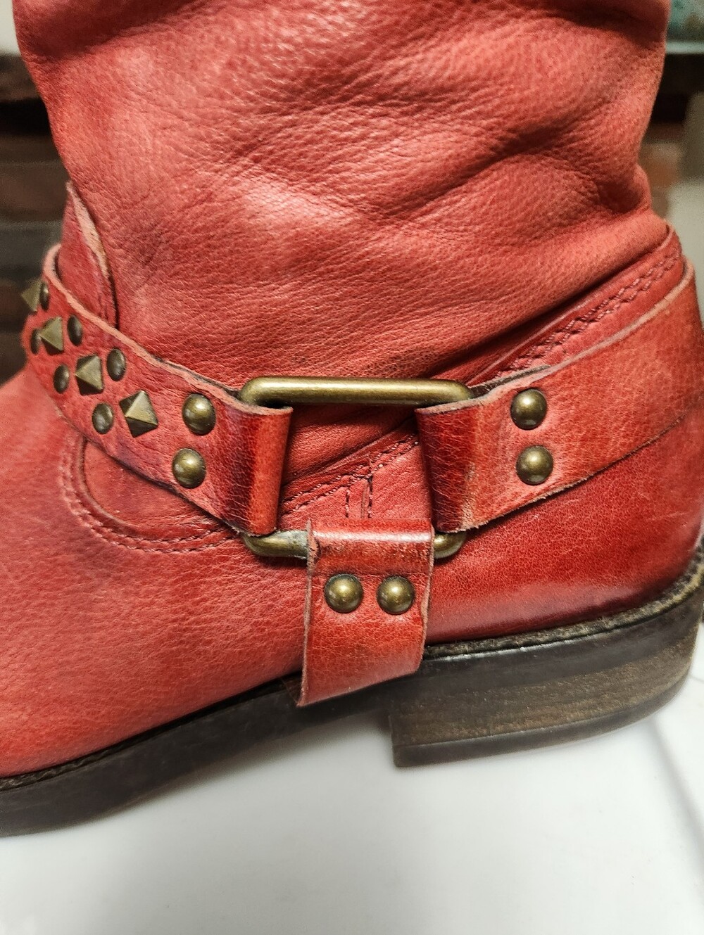 Mjus Red Studded Leather Boots - Picture 7 of 9